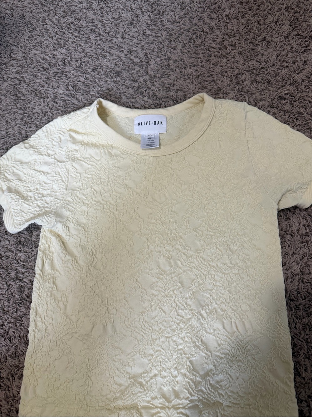 Olive & Oak Pale Yellow Textured Short Sleeve Tee